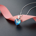 wholesale S925 Sterling Silver Korean Fashion Sweet Romantic Crystal Heart-shaped Zircon Pendant Necklace for Women-0-5