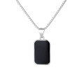 wholesale S925 Sterling Silver Korean Style Resin Geometric Black Sweet and Edgy Pendant Choker Necklace-0-4