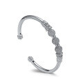 wholesale 925 Sterling Silver Plated Moissanite Fashion Hollow Semi-Open Women's Bracelet, Original Niche Bangle for Cross-Border European and American Manufacturers-0-0