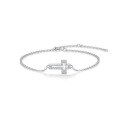 925 Silver Cross Bracelet with Moissanite, Hypoallergenic Wholesale Jewelry-0-3