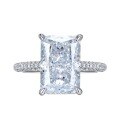 wholesale S925 Sterling Silver 3 Carat Radiant Cut Small Ice Cube Ring, New Style, Hot Selling in Cross-Border Markets-0-4