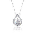 S925 Sterling Silver Moissanite Water Drop Pendant Necklace-0-3