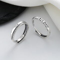 wholesale S925 Sterling Silver Line Romantic English Letter Sentence Couple Rings Korean Style Ins Versatile Ring-0-0