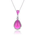 wholesale S925 Sterling Silver Drop Pendant Necklace for Women, Elegant and Mature Style, Diamond-Accented, Unique Silver Pendant Jewelry, Dropshipping Available-0-4