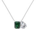 wholesale Metal: 925 Sterling Silver Gemstone: Square Emerald Cut Drop Zircon Set Includes Necklace, Ring, and Earrings-0-6