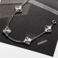 wholesale S925 Sterling Silver Fresh and Sweet Ins Style Niche Design Exquisite Engraved Four-Leaf Flower Bracelet S7771-0-3