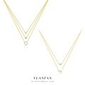 wholesale S925 Sterling Silver Geometric Hollow-Out Stackable Necklace, Women's Fashion Zircon Pendant Choker-0-0