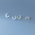 wholesale S925 silver blue diamond moon star earrings fresh and delicate ear accessories M00278-0-2