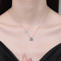 S925 Silver Moissanite Flower Rose Necklace, New TikTok Xiaohongshu Style-0-2