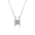wholesale 9K/10K/14K/18K White Gold, Rose Gold, or Yellow Gold 1-Carat Moissanite Pendant Necklace in a Minimalist and Versatile Style-0-5