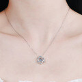 S925 Sterling Silver Hexagonal Star Necklace with Moissanite Pendant-0-2