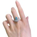 wholesale 925 silver high-carbon diamond ring with 6*8 Paraiba,-0-4