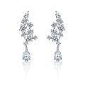 wholesale S925 Sterling Silver Earrings with Aquamarine and Full Diamond Luxury Banquet Style European and American Ear Jewelry for Women Wholesale-0-6