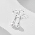 wholesale S925 Sterling Silver Light Luxury Niche Style Bead Pearl Earrings for Women, Minimalist and Fashionable Pearl Ear Accessories Factory Wholesale-0-1
