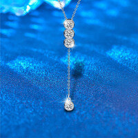 S925 Sterling Silver Four Leaf Clover Pendant Necklace, Wholesale-Q-style [Clearance Sale - Free Shipping] Moissanite  925 Silver