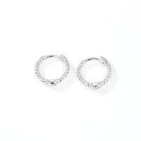 wholesale Sterling Silver Minimalist Geometric Twisted Hoop Earrings with Latch Back, Small and Niche Design, Versatile and Trendy-Platinum inner diameter 8mm