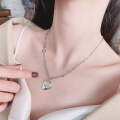 wholesale S925 Sterling Silver Irregular Letter Pendant Rolled Edge Necklace Retro Harajuku Style Niche Popular Versatile Necklace-0-1