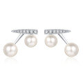 wholesale 925 Sterling Silver New Style Freshwater Pearl Earrings with Micro-Paved Moissanite, Minimalist and High-End Earrings, Ready Stock for Wholesale-0-4