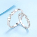wholesale Pt950 plated S925 sterling silver moissanite couple rings, personalized minimalist niche wholesale-0-1