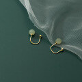 wholesale S925 Silver U-shaped Threaded Hetian Jade Ear Hooks, Korean-style Petite and Elegant Summer Ear Accessories M00232-0-1