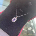925 Silver 2021 New Amethyst Pendant Necklace Women's Minimalist Design-0-2
