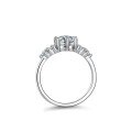 S925 Sterling Silver 1ct Moissanite Six-Claw Ring, Ultra Sparkling Light Luxury Niche Style Cross-Border Wholesale-0-1