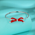 wholesale Original design S999 sterling silver bracelet woven with red rope creative youthful bow red rope bracelet for Goddess' Day-0-2