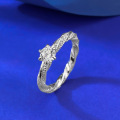 wholesale S925 Silver 5mm Full Diamond Wrapped Six-Prong Ring with High-End Twist Design, Live Stream and Xiaohongshu Style-0-2