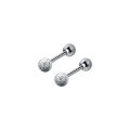 wholesale 925 Sterling Silver Matte Bead Stud Earrings, Small Round Pearl Screw Bead, Elegant and Stylish Ins-style Earrings M01518-0-4