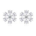 wholesale S925 Sterling Silver 5A Zircon High-Carbon Diamond Floral Ear Studs Full Drill Wholesale European & American Style Earrings-0-4