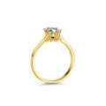 S925 Silver Moissanite Crossover Women's Two-Tone Stacking Ring-0-3