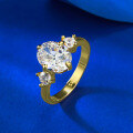 wholesale S925 Gold-Plated Silver 7*9 Oval High-Carbon Diamond Ring for Women,Ins,-0-2