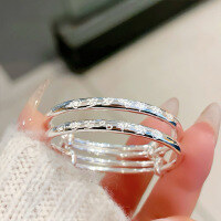 wholesale 9999 Pure Silver Auspicious Healthy Baby Bracelet Anklet Engravable for Full Moon Birthday and First Birthday Gifts-004217 Years of Peace 9999 Silver Pair About 21g 999 Silver