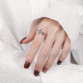 wholesale S925 Sterling Silver Retro Vintage Pattern 8-Figure Cross Creative Punk Style Trendy Adjustable Ring-0-3