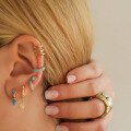 wholesale Metal Circle Ear Cuff With Micro-set Zirconia, Multi-zircon, And Ultra-sparkly Ins Trend-0-5