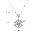 wholesale S925 Sterling Silver Cross-Border New Colorful Moissanite Snowflake Pendant with Advanced Design Sense Collarbone Chain Christmas Gift-0-11