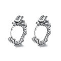 wholesale S925 Sterling Silver Year of the Dragon Zodiac Three-Dimensional Retro Ancient Style Bold Earrings Ear Clips Unisex-0-5
