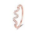 wholesale 18K Gold, 14K Rose Gold, 9K White Gold New Wave Line Genuine Moissanite Diamond Ring for Women Drop Shipping-0-5