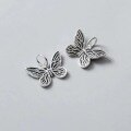 wholesale S925 Sterling Silver Matte Frosted Butterfly Pendant Bracelet Braided Cord Accessory Handmade DIY Crystal Y Bead Jewelry Parts-0-2