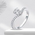 wholesale Super beautiful 18K gold crown-style pear-shaped 062ct lab-grown diamond Au750 engagement ring for women-0-1