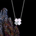 S925 Silver Cross Pendant Necklace with Shell, Moissanite, and Openwork Design-0-1