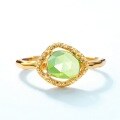 wholesale S925 Sterling Silver Gold-Plated New Japanese Fashion Light Luxury Peridot Ring Niche Design Wholesale-0-2