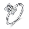 wholesale S925 sterling silver plated with 18K gold cross-border best-selling 2-carat emerald-cut moissanite ring and fancy-shaped moissanite jewelry-0-4