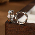 wholesale S925 sterling silver demon eye resin enamel ear cuff, trendy and creative INS earrings-0-2