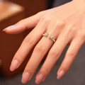 Metal Moissanite Teardrop Adjustable Ring for Women, Valentine's Gift-0-0
