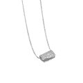 wholesale S925 Sterling Silver 455 Korean Version Ins Small Textured Crinkle Geometric Cube Necklace for Women, Collarbone Chain-0-4