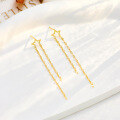 wholesale 10K Gold Japanese Small Fresh Mori-style Dreamy Fringe Star Stud Earrings, Jewelry Manufacturer Wholesale-0-2