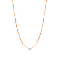 S925 Silver Super Sparkling Tilted Teardrop Moissanite Necklace-Rose gold three-teardrop necklace  9-carat moissanite