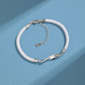 wholesale S925 Sterling Silver Minimalist Möbius Loop Couple Bracelets Set, Braided Rope for Men and Women, Engraved Valentine's Day Gift-0-1