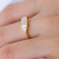 wholesale S925 Sterling Silver Geometric Moissanite Ring Minimalist Luxury Design Women's Popular Ring-0-3